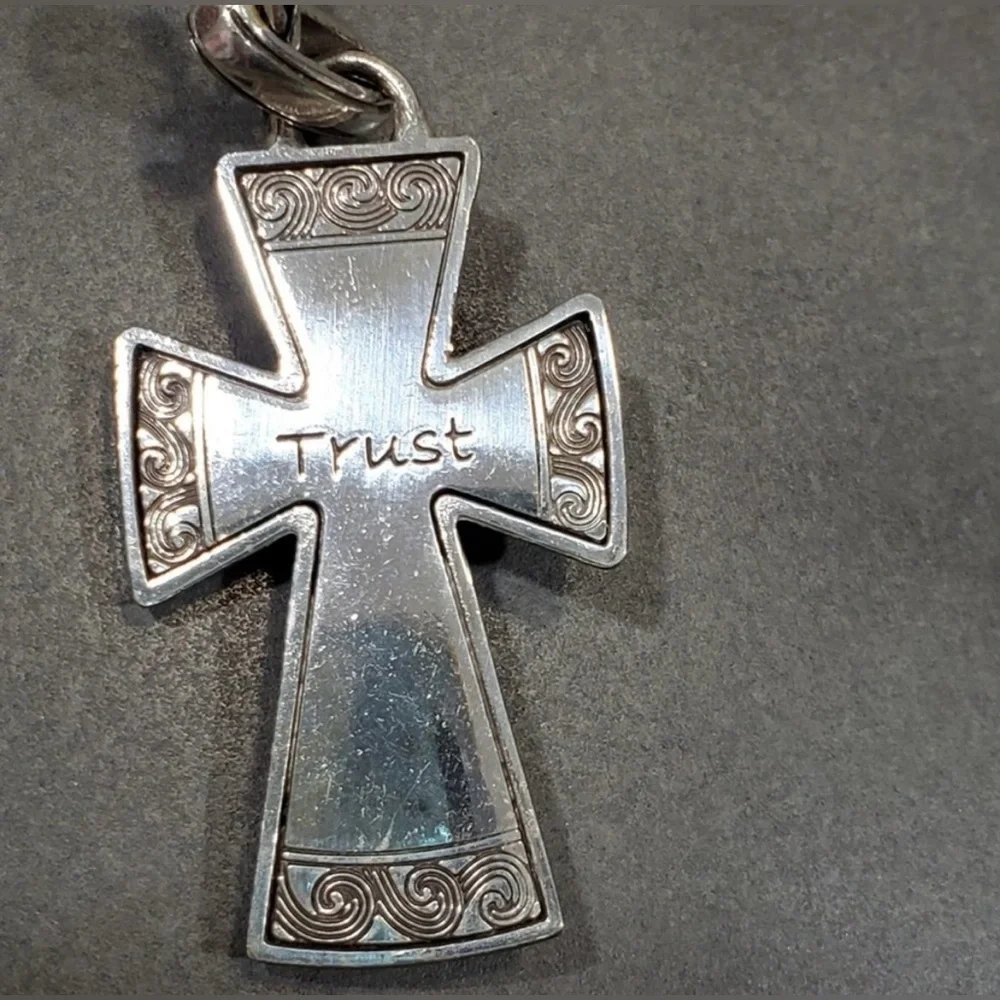 Brighton Trust Your Journey amber jeweled cross necklace New Without Tag - Picture 3 of 4
